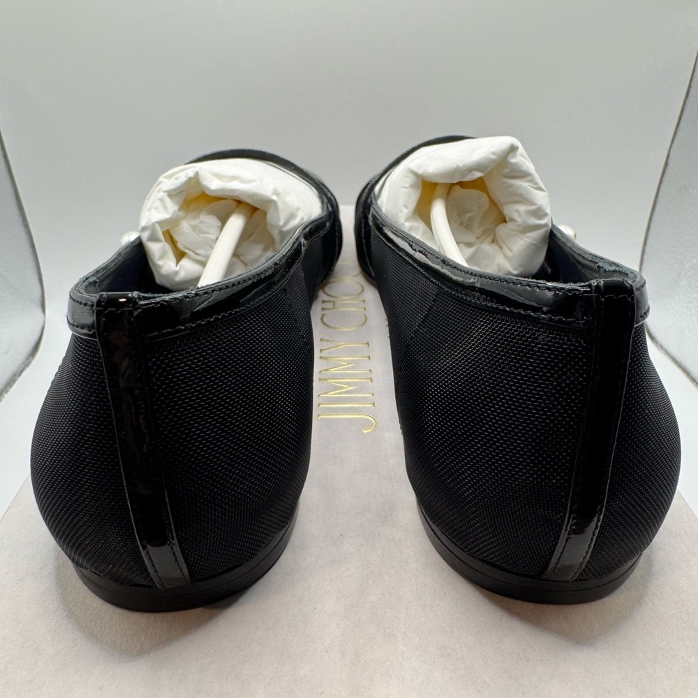 New Authentic Jimmy Choo Elisa Flat Sandals Black 38 - Picture 3 of 11